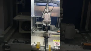 Concrete drill bit held at an automatic measurement and correction station