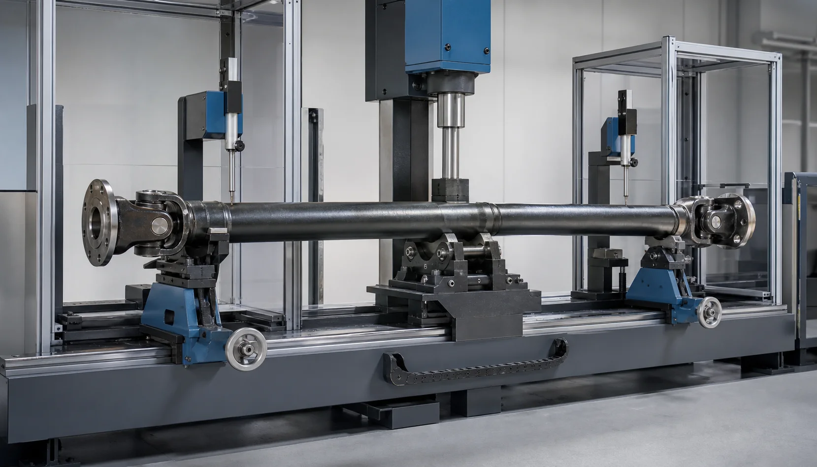 Drive shaft straightening station engineering concept illustration