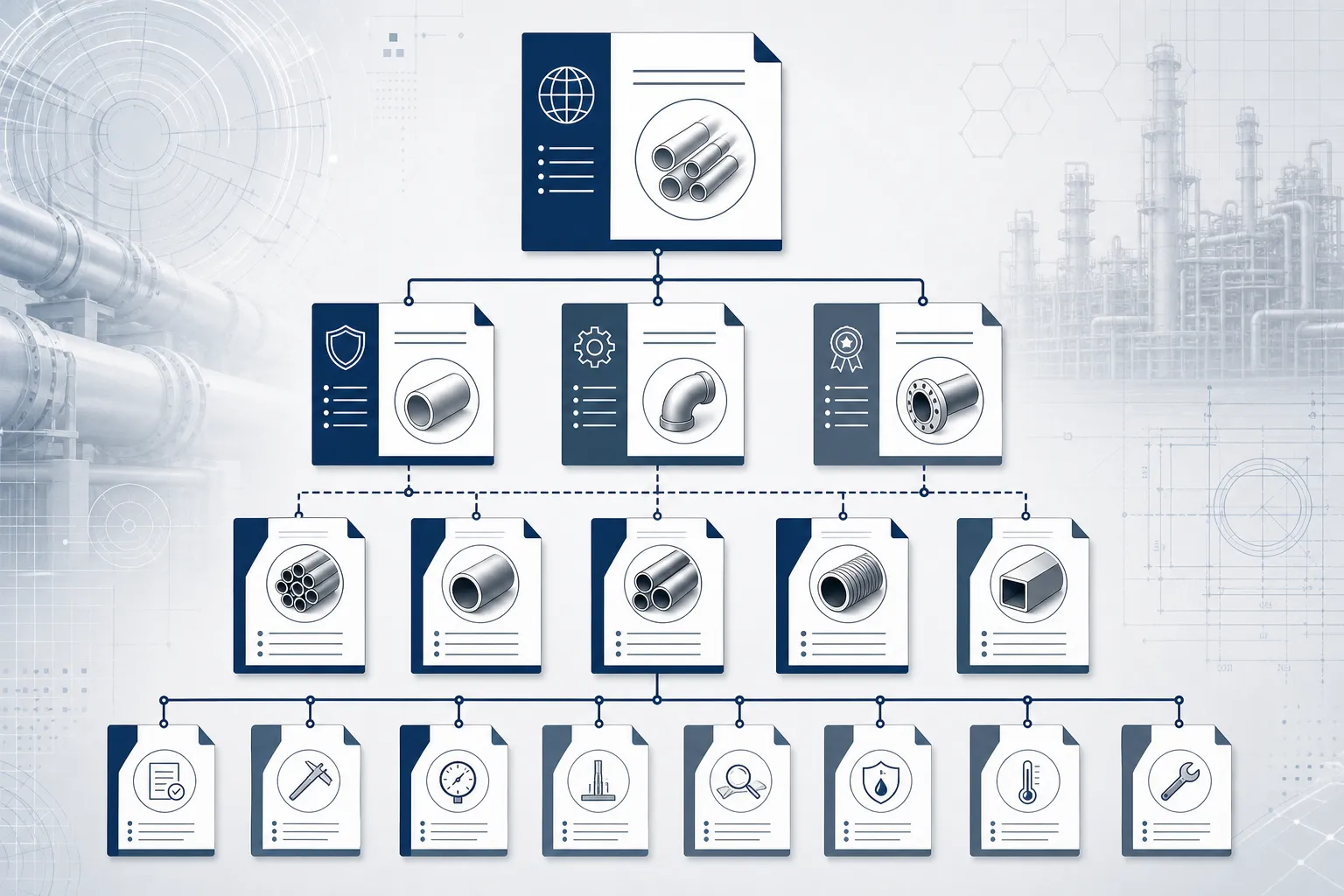 API straightness standards framework for drill string components, engineering concept illustration