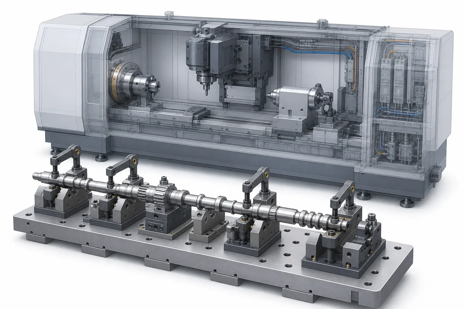 Custom vs Standard Straightening Machines: Where the Engineering Content Belongs Standard straightening machine platform fitted with custom engineered workholding fixtures for a specific part family