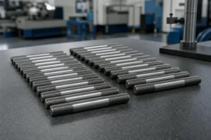Double end stud bolts with plain shank between two threaded ends