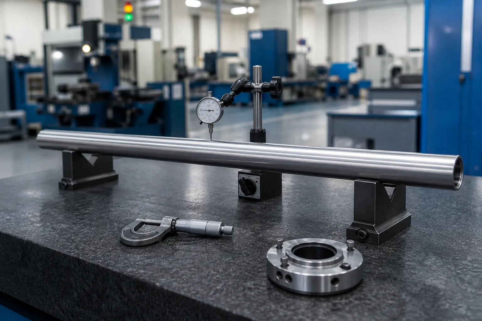 前叉管矯正解決方案 Fork tube runout measurement on wide soft supports with dial indicator