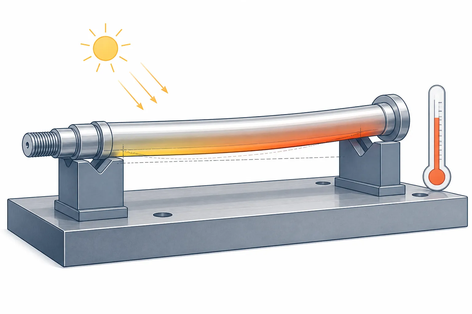 Messunsicherheit bei der Geradheitsprüfung Thermal and mechanical contributors affecting a shaft measured on supports in a workshop environment