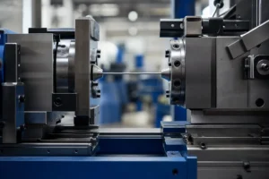 a precision slender medical mandrel being straightened