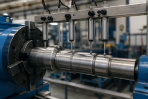 LVDT multipoint measurement: several contact probes touching a horizontal shaft