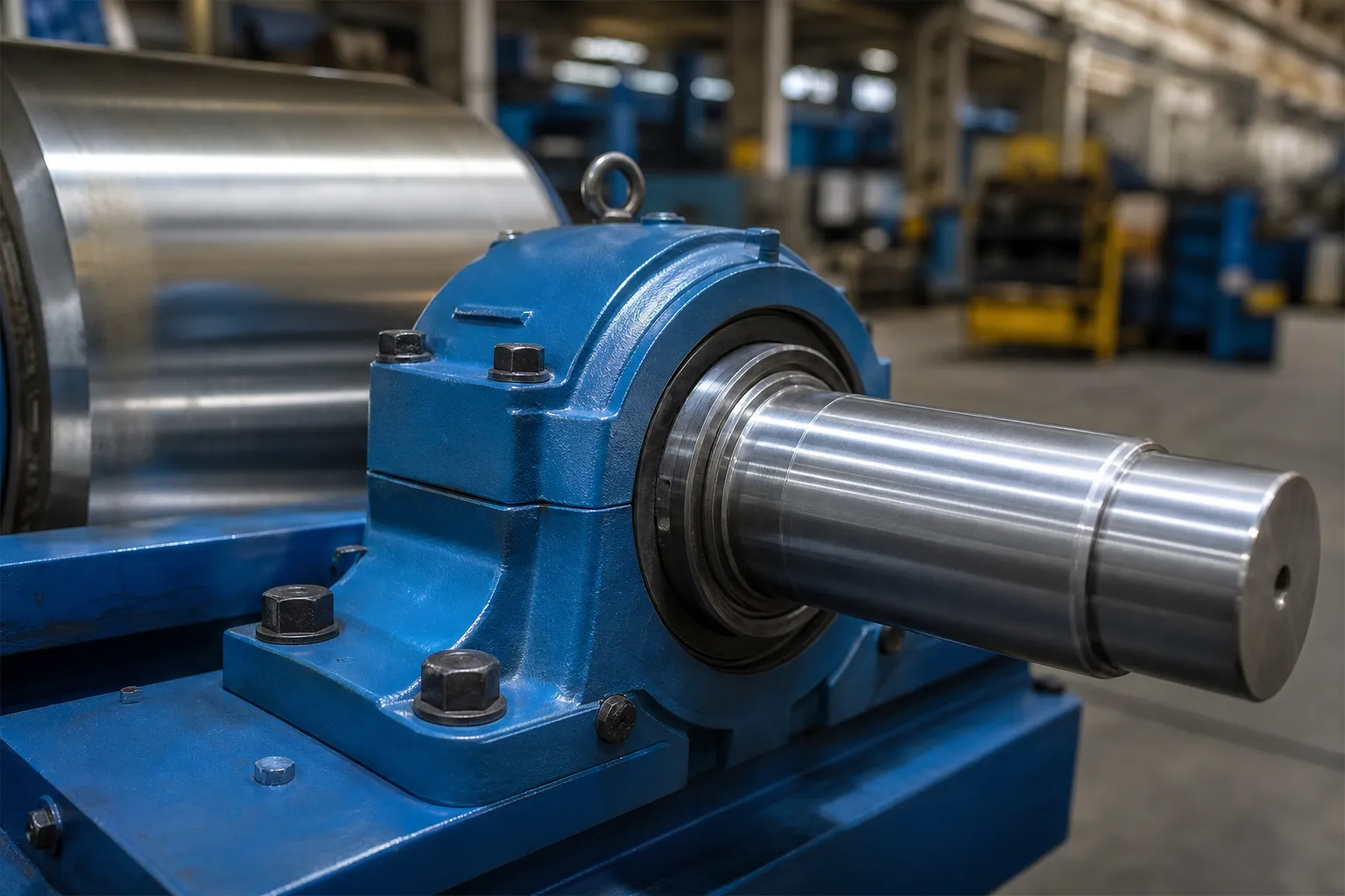 Surface-Protection Tooling in Straightening: Roll Geometry, Contact Stress and Verification Industrial roller shaft protected correction industrial photograph