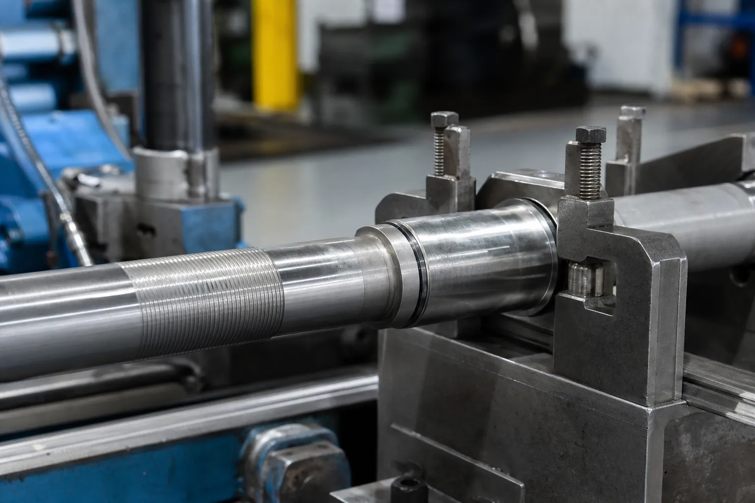 Drill rod pressure correction industrial photograph