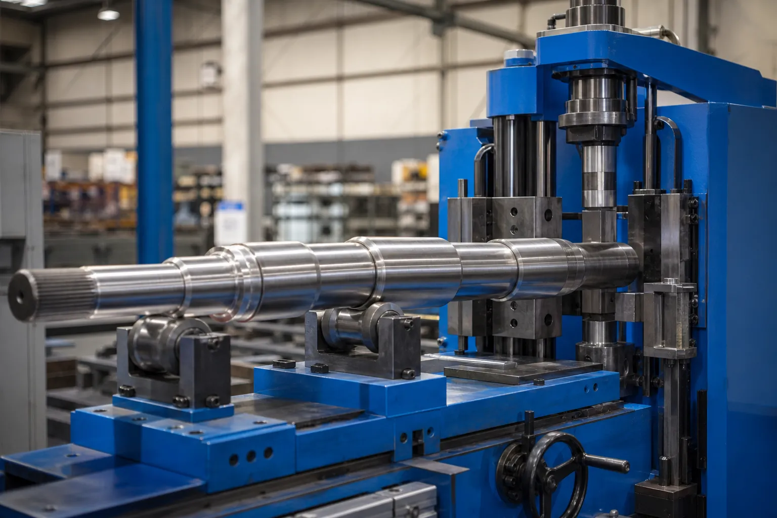 Shaft straightening cell industrial photograph