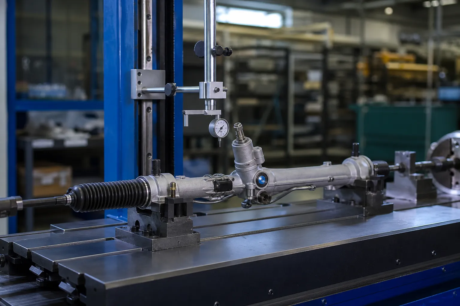 Steering rack measurement station industrial photograph
