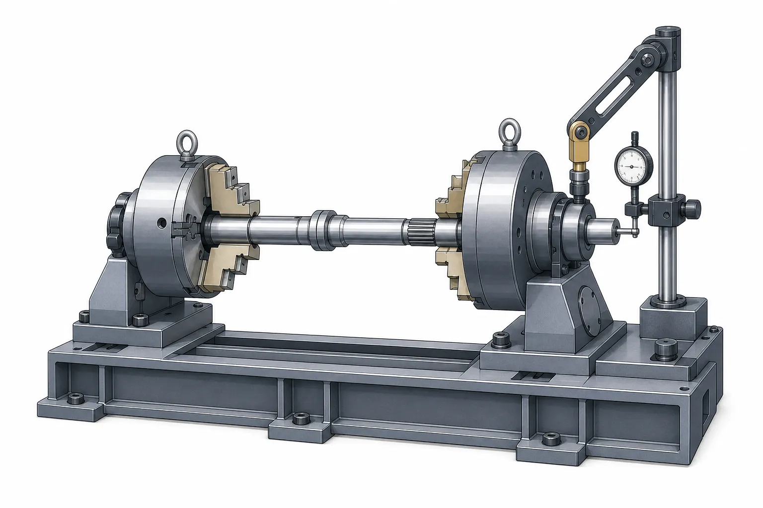 Torsion correction fixture clamping a shaft at two sections applying reverse torque